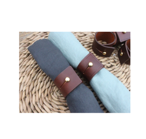 Servilletero de cuero hecho a mano para decoración de mesa, juego de servilleteros, servilletero con cuentas al mejor precio - Product Image 1