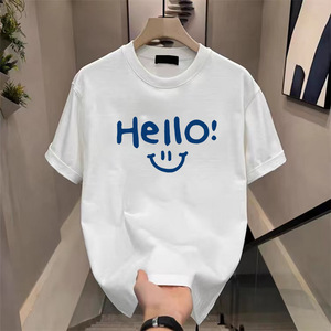 OEM personnalisé poids lourd 100% coton DTG impression coupe normale décontracté logo vierge avant t-shirt pleine impression recadrée hommes - Product Image 5
