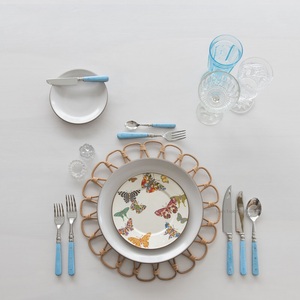 Elegante juego de cubiertos de metal plateado con mango de hueso azul cielo para el hogar, hoteles y bodas, juego de cubiertos de decoración de mesa de comedor - Product Image 3