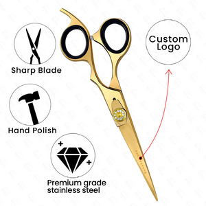 Bahasa Pro Emballage personnalisé Ciseaux professionnels de coiffure en or avec sac en PU par Bahasa Pro Vente en gros - Product Image 3