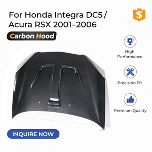 Capot en <span class=keywords><strong>fibre</strong></span> de carbone pour Honda Integra DC5 / Acura RSX (2001-2006) |   Remplacement du capot avant style JDM |   Ajustement de style OEM - Product Image 1