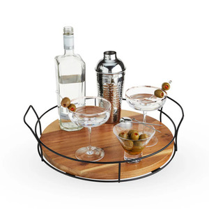 Vendeur chaud forme ronde fil de fer noir fini taille personnalisée pour plateau de service plateau pour collations thé café polyvalent utilisé - Product Image 2
