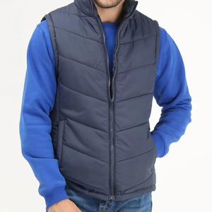 Veste matelassée légère pour homme, coupe ajustée, sans manches, fermeture éclair intégrale, logo personnalisé, veste matelassée pour l'extérieur - Product Image 2