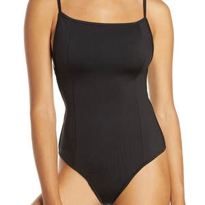 2026 NEW DESIGN EXCELLENT QUALITY SLEEVELESS HIGH SKINNY FIT BASE BODYSUIT WOMEN <b>BLACK</b> SPANDEX/POLYESTER BREATHABLE QUICK DRY - Product Image 1