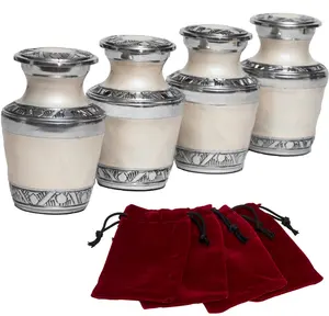 Urne commémorative artisanale de style américain, boîte de 4 en perle blanche - Product Image 3