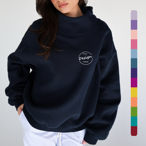 Sweat-shirts d'hiver à col montant en mélanges de coton, surdimensionnés, décontractés, respirants, en polaire, pour femmes, vente en gros par le fabricant - Product Image 1