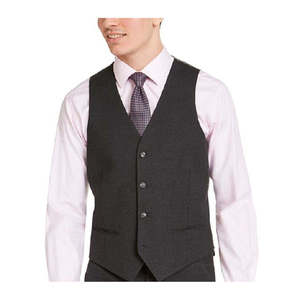 Gilet Alfani da Uomo Slim Fit Elasticizzato Nero Tinta Unita Reversibile Impermeabile con Bottoni e Logo in Cotone Poliestere Taglia Media per Primavera - Product Image 2