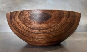 Bol en bois artisanal moderne, durable et écologique avec logo personnalisé RMW pour le service alimentaire, cadeaux d'affaires en provenance d'Inde - Product Image 2