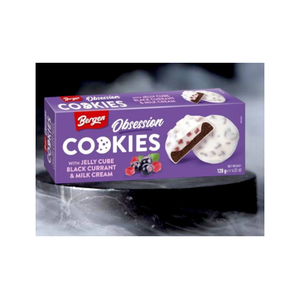 Venta al por mayor de galletas Bergen Jelly Cube con sabor a grosella negra y crema de leche, 18x128g, 96 cajas por paleta, para distribuidores a gran escala. - Product Image 4