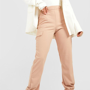 Femmes Tan plat avant Jogging pantalon taille élastique Streetwear tendance été basique haut Cargo poches peint en vrac quantité - Product Image 5