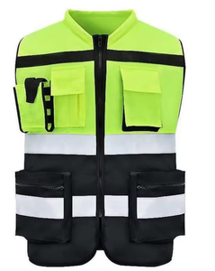 Customizable Logo Zipper Closure High Visibility Waterproof Reflective Winter Safety Vest Guard Use Clothing Gear with Pockets - Product Image 2