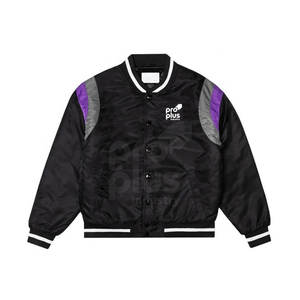 Veste de survêtement en satin lisse à col montant pour homme, respirante, écologique, avec logo frontal, élégante et confortable pour l'hiver - Product Image 1