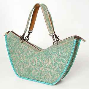 Bolso Tote de Cuero Auténtico Estilo Bohemio Occidental, Ecológico, con Adornos Florales para Mujer, para Viaje - Product Image 5