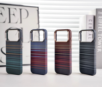 Coque de téléphone magnétique intégrée ultra-fine en fibre de carbone rayée classique et très vendue pour iPhone 17 Pro 16 Plus 15 14