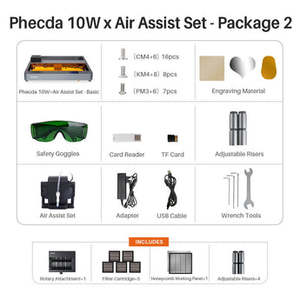 ELEGOO Phecda - Grabador y Cortador de Diodos de 10W/20W para Acrílico, Piedra, Metal, Plástico, Vidrio, Goma, Madera, Contrachapado, MDF, Papel, Nuevo, Sin Usar, AI - Product Image 1