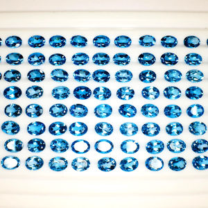 Piedra preciosa suelta calentada con Topacio Azul suizo Natural de calidad AAA con brillo excepcional para la fabricación de joyas con certificación IGI - Product Image 1