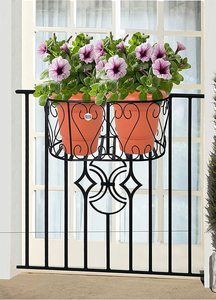 Maceta moderna para decoración de jardín, Soporte redondo de hierro de color negro para hogar, hotel y flores, suministros - Product Image 5