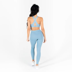 Nouvel arrivage de marque privée sur mesure ensemble de yoga pour femmes motif solide 2 pièces pour l'entraînement d'été ensemble de soutien-gorge pour femmes - Product Image 2
