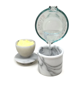 Beurrier durable en marbre d'excellente qualité avec couvercle Récipient à fromage solide pot à beurre poli brillant naturel à vendre - Product Image 6