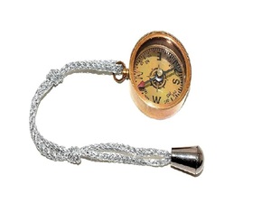 พวงกุญแจเข็มทิศทองเหลืองโบราณ5 "อุปกรณ์เสริมสไตล์วินเทจที่ไม่ซ้ำใครพร้อมฝาปิดพวงกุญแจเข็มทิศดีไซน์ใหม่ - Product Image 6