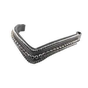 <b>Top</b> Trendy Latest Design Leather Brow Band With Soft Padded and Black <b>Crystallized</b> Work Wholesale & Manufacturer Supplier - Product Image 3