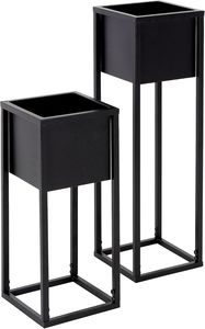 Handcrafted antique metal planter with premium <b>tall</b> <b>stand</b> for timeless elegance in traditional living room settings - Product Image 2