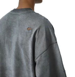 Boxy heavyweight Acid Wash Camiseta 100% algodón de lujo lavado Camiseta de gran tamaño personalizado en blanco Vintage camiseta para hombres - Product Image 4