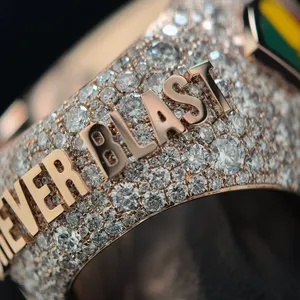 Luxury iced out hip hop vvs moissanite baguette <b>ring</b> 925 sterling silver championship <b>men</b> jewelry - Product Image 3