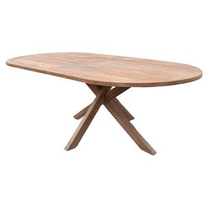 Modern Oval Dining <b>Table</b> Teak <b>Wood</b> <b>Garden</b> indonesia Furniture Outdoor <b>Table</b> Solid <b>Wood</b> Villa Hotel Application Exterior Use - Product Image 4