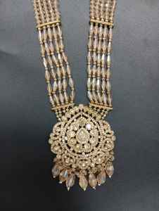 Stylish <b>Long</b> Shadow Gold-Plated Zinc Alloy Chandelier <b>Earrings</b> Ethnic Bell Shape with Zircon for a Glamorous Look - Product Image 4