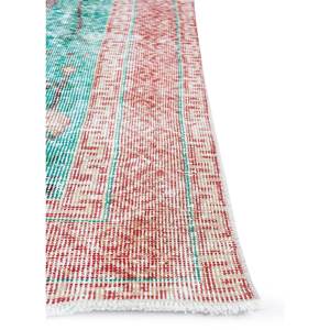 Alfombra Clásica Azul de Lana Anudada a Mano, Diseño Vintage Pae-2439 con Medallón Rectangular, Reciclada, para Habitación de Adolescentes, Sala de Estar o Pasillo - Product Image 4