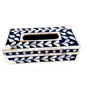 Caja de pañuelos de madera de acacia con incrustaciones de nácar vintage de calidad premium, estilo animal, técnica pulida, ecológica, para decoración del hogar. - Product Image 2