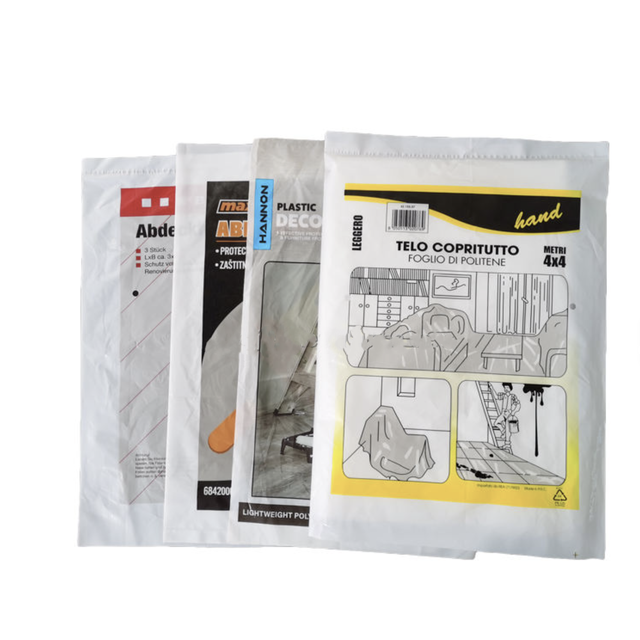 Versatile Soft Glossy PE Waterproof Plastic Dust Sheets-Transparent Protection for Carpets and Furniture