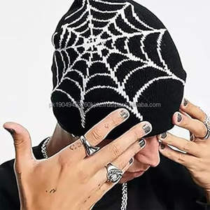 Gorro de Punto con Estampado de Letras Y2K, Gorro de Invierno con Diseño de Calavera, Lazo de Puntos y Patrones de Camuflaje para Hombres y Mujeres, Gorro para Playa y Negocios - Product Image 4