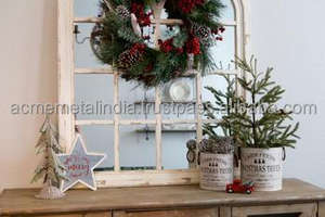 Seau d'occasion de forme ronde en métal galvanisé avec impression personnalisée parfait pour les cadeaux à la maison et la décoration de Noël - Product Image 3