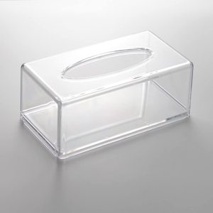 Boîte à mouchoirs carrée transparente élégante, artisanale, moderne et minimaliste, pour salle de bain et chambre à coucher - Product Image 3