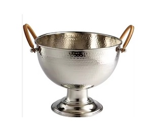 Gran oferta hecha a mano, cuenco para servir de mesa de aluminio y Metal disponible por encargo con soporte, frutas plateadas niqueladas para alimentos - Product Image 5