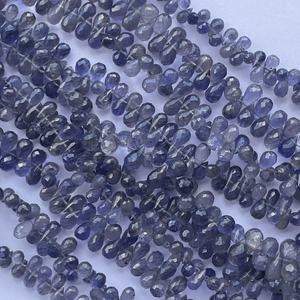 4mm 6mm 8mm pierre naturelle bleue Iolite facettée coupe Briolette larme gouttes perles pour la fabrication de bijoux vente en gros pierre précieuse en ligne bricolage - Product Image 3