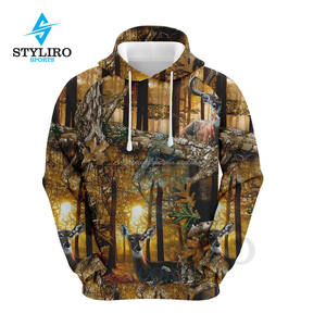 เสื้อฮู้ดดี้วินเทจลายต้นไม้แท้สำหรับผู้ชาย ผ้าโพลีเอสเตอร์ 100% สำหรับฤดูหนาว ปักลายพิมพ์นูน สำหรับการล่าสัตว์ - Product Image 3