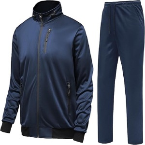 GYMELITE Men's Fashion Workout Sportswear Full Zip Athletic Tracksuit Set Windbreaker for <b>Winter</b> Exercise - Product Image 2