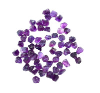 25 Pièces de Pierres Précieuses Améthyste Violette Brutes Taillées à la Main de Haute Qualité, Pierre de Naissance de Février, 10-12 MM, Effet Optique Étoilé Naturel, Non Certifiées