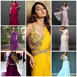 Diseñador granate bordado trabajo Lehengas Saree para niñas, listo para usar Lehengas Choli, blusa cosida completa - Product Image 5