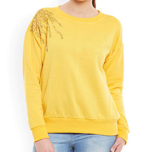 เสื้อสเวตเชิ้ตผู้หญิงสีเหลืองขายออนไลน์ สินค้าขายดี ผลิตภัณฑ์ยอดนิยม รับสกรีนโลโก้ตามสั่ง ระบายอากาศได้ดี ทนทาน - Product Image 1