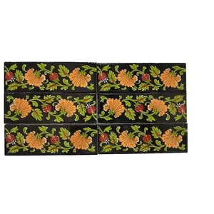 4x6 ''Carreaux muraux décoratifs en céramique pour salle de bain Lot de 6 briques réfractaires en argile modifiée pour sols et murs extérieurs - Product Image 1