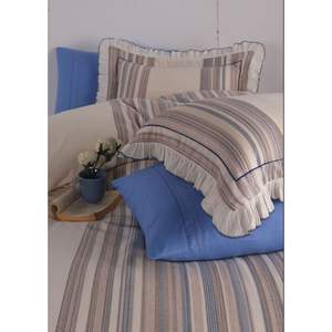 Juego de Ropa de Cama de Lujo de 6 Piezas, Rayado, Naranja, 100% Algodón, Funda Nórdica de 200x220 y Sábana Ajustable de 160x200 para Uso Doméstico - Product Image 5
