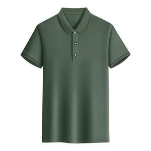เสื้อโปโลแขนสั้นสำหรับผู้ชาย, เสื้อยืดคอปกสีล้วนผ้าฝ้ายผสมลำลอง - Product Image 6