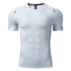 T-shirts de compression pour hommes, coupe ample, confortables, écologiques, respirants, 100 % coton, personnalisables, à manches courtes, col rond, avec lettres imprimées - Product Image 2
