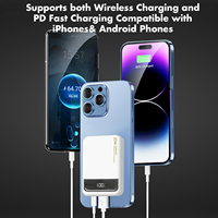 Banco de energía de carga inalámbrica magnética móvil de 10000mAh PD22.5W QC18W Indicador de batería USB dual Cargador de teléfono de carga súper rápida