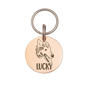 Étiquette de collier à suspendre avec logo en métal personnalisée et de qualité durable Étiquette de collier à suspendre en métal de marque gravée et écologique avec anneaux - Product Image 3