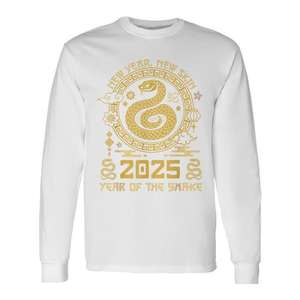 T-shirt à manches longues Année du Serpent 2025 – Vêtement promotionnel du Nouvel An Chinois du Zodiaque - Product Image 1